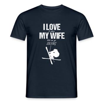 J'adore ma femme quand elle me laisse skier - T-shirt homme - marine - Devant - AI Model Male 178 light (178cm)