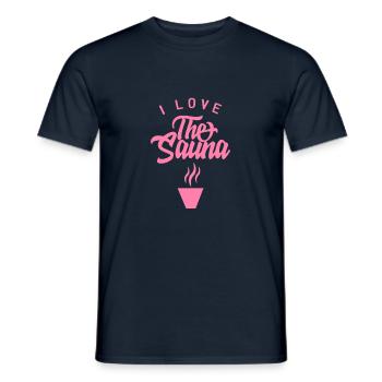 J'adore le sauna - T-shirt homme - marine - Devant - AI Model Male 178 light (178cm)