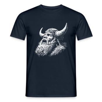 Screaming Viking Warrior / Viking - Men's T-Shirt - navy - Front - AI Model Male 178 light (178cm)
