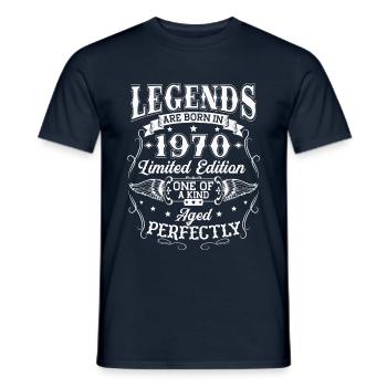 Les légendes sont nées en cadeau d'anniversaire 1970 - T-shirt homme - marine - Devant - AI Model Male 178 light (178cm)