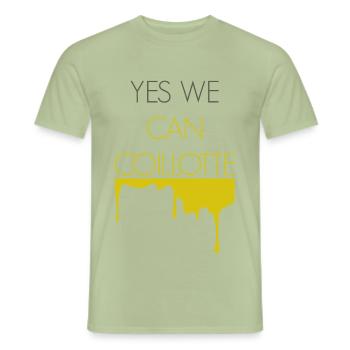 Franche Comté Humour Yes we cancoillotte - T-shirt homme - vert sauge - Devant - AI Model Male 178 light (178cm)