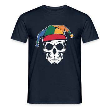 Lustiger Skull mit Narrenkappe - Männer T-Shirt - Navy - Vorne - AI Model Male 178 light (178cm)