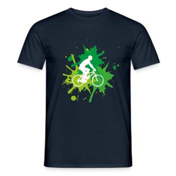 Fahrrad Vegan Bio - Männer T-Shirt - Navy - Vorne - AI Model Male 178 light (178cm)