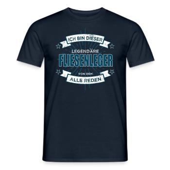 Fliesenleger Spruch lustig - Männer T-Shirt - Navy - Vorne - AI Model Male 178 light (178cm)