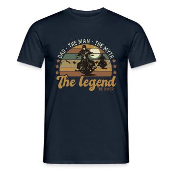 dad biker man Mythos Geschenk Mann Papa Motorrad - Männer T-Shirt - Navy - Vorne - AI Model Male 178 light (178cm)