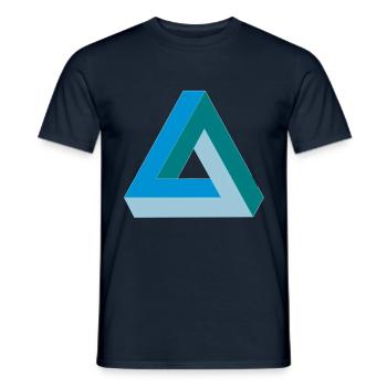 Penrose Dreieck - Männer T-Shirt - Navy - Vorne - AI Model Male 178 light (178cm)
