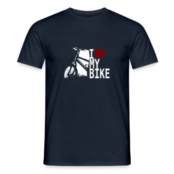 I love my bike, I love my bike - Men's T-Shirt - navy - Front - AI Model Male 178 light (178cm)