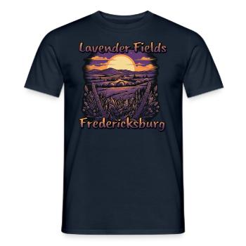 Lavendelfelder in Fredericksburg, Texas bei Sonnen - Männer T-Shirt - Navy - Vorne - AI Model Male 178 light (178cm)