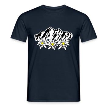 Berge und Edelweiss - Männer T-Shirt - Navy - Vorne - AI Model Male 178 light (178cm)