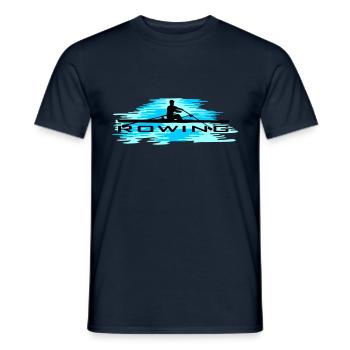 Aviron, rameur et eau - T-shirt homme - marine - Devant - AI Model Male 178 light (178cm)
