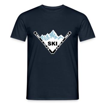 Ski und Berg - Männer T-Shirt - Navy - Vorne - AI Model Male 178 light (178cm)