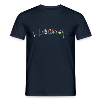 Herzschlag Gartenarbeit Geschenkidee Geburtstag - Männer T-Shirt - Navy - Vorne - AI Model Male 178 light (178cm)