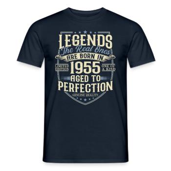 Né en 1955 Legends Cadeau d’anniversaire - T-shirt homme - marine - Devant - AI Model Male 178 light (178cm)
