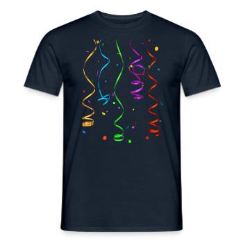 Streamers and confetti - Men's T-Shirt - navy - Front - AI Model Male 178 light (178cm)