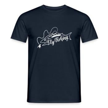 Fliegenfischen Angeln Fliege Natur Forelle Fischen - Männer T-Shirt - Navy - Vorne - AI Model Male 178 light (178cm)