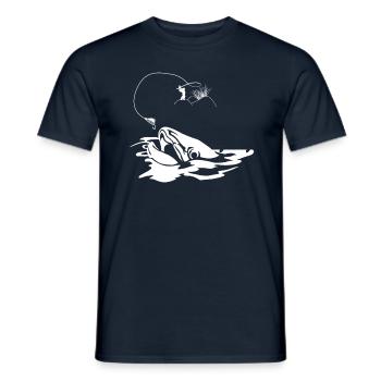 Fliegenfischen Angeln Fliege Natur Forelle Fischen - Männer T-Shirt - Navy - Vorne - AI Model Male 178 light (178cm)