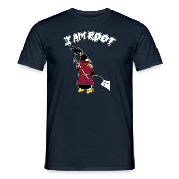 Linux Penguin I Am Root Geeks Nerd Computer Ninja - Men's T-Shirt - navy - Front - AI Model Male 178 light (178cm)