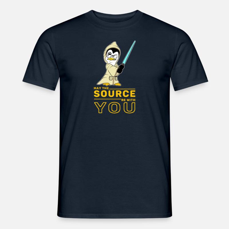 IT nerd Linux Linux penguin geek software engineer - Men’s T-shirt - navy