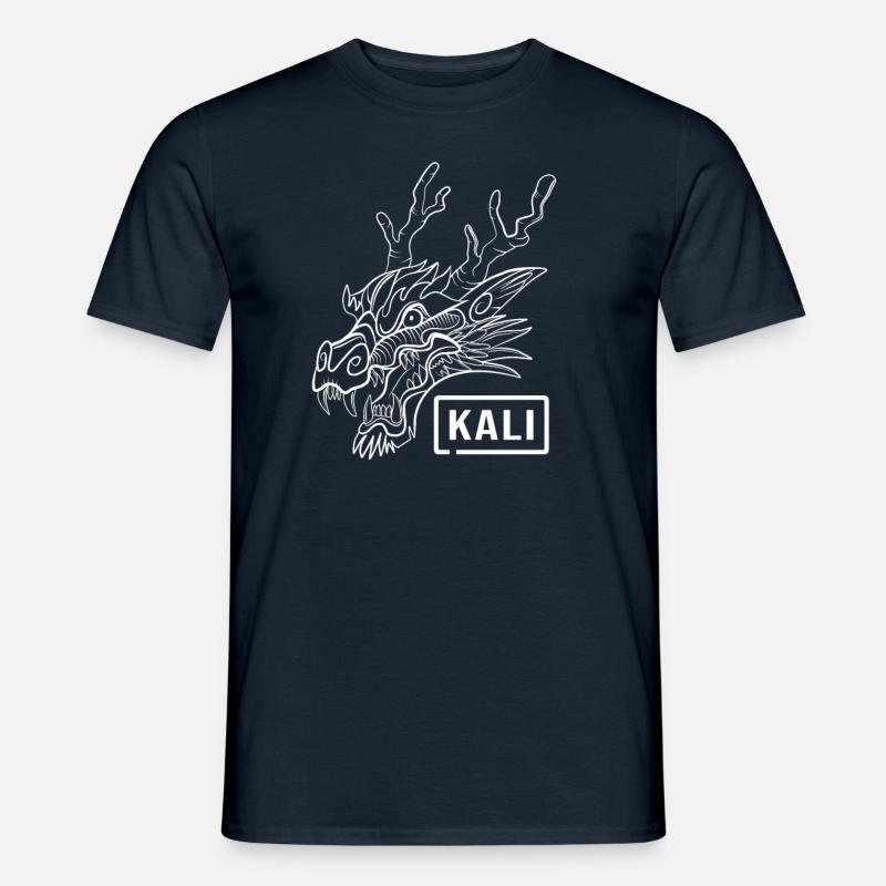 Kali Linux Computer Administrator Tux Dragon Head - Men’s T-shirt - navy