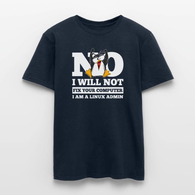 Linux SysAdmin Hacker Coder Penguin Computer Fix Men’s T-shirt