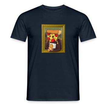Die Pizza Mona Lisa lustiges Künstler und Pizza - Männer T-Shirt - Navy - Vorne - AI Model Male 178 light (178cm)