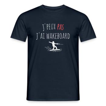 j'peux pas j'ai wakeboard cadeau anniversaire - T-shirt homme - marine - Devant - AI Model Male 178 light (178cm)