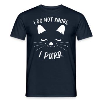 Purring Snoring Funny Saying Cat Gift - Men's T-Shirt - navy - Front - AI Model Male 178 light (178cm)