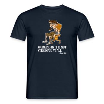IT Humor Arbeit mit Computer ist nicht anstrengend - Männer T-Shirt - Navy - Vorne - AI Model Male 178 light (178cm)