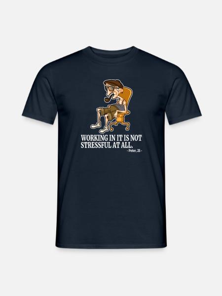 IT Humor Arbeit mit Computer ist nicht anstrengend - Männer T-Shirt - Navy