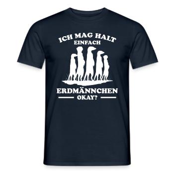 Erdmännchen Lustige Spruch Tier Mangusten Geschenk - Männer T-Shirt - Navy - Vorne - AI Model Male 178 light (178cm)