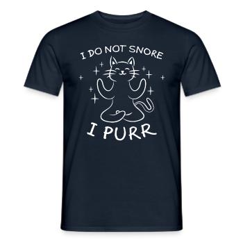 Purring Snoring Funny Saying Cat Gift - Men's T-Shirt - navy - Front - AI Model Male 178 light (178cm)