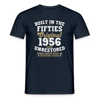 Built in the fifties 1956 66. Geburtstag Herren - Männer T-Shirt - Navy - Vorne - AI Model Male 178 light (178cm)