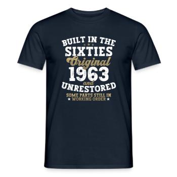 Built in the sixties 1963 59. Geburtstag Herren - Männer T-Shirt - Navy - Vorne - AI Model Male 178 light (178cm)
