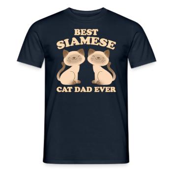 Siamese Spruch Katze Papa Lustige Siamese Geschenk - Männer T-Shirt - Navy - Vorne - AI Model Male 178 light (178cm)