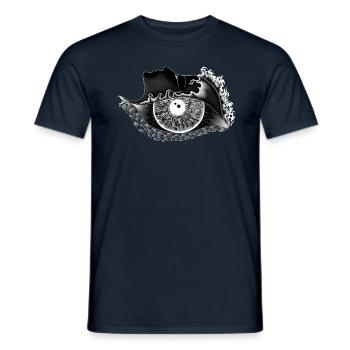 Large eye transverse white - Men's T-Shirt - navy - Front - AI Model Male 178 light (178cm)