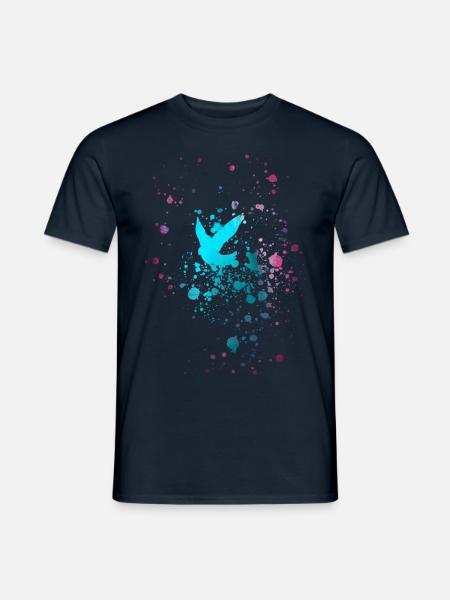 tauben,taube,vögel,vogelschwarm,bunt,graffiti, - Männer T-Shirt - Navy