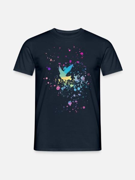 tauben,taube,vögel,vogelschwarm,bunt,graffiti, - Männer T-Shirt - Navy