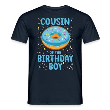 Cousin of the birthday boy boy - Men's T-Shirt - navy - Front - AI Model Male 178 light (178cm)