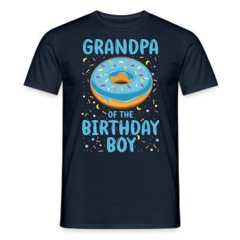 Grand-père du garçon d’anniversaire garçon - T-shirt homme - marine - Devant - AI Model Male 178 light (178cm)