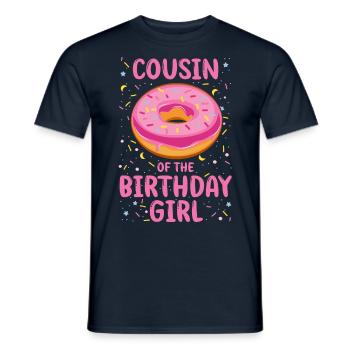Cousin de la fille d’anniversaire - T-shirt homme - marine - Devant - AI Model Male 178 light (178cm)
