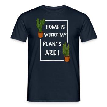 La maison est l’endroit où se trouvent mes plantes - T-shirt homme - marine - Devant - AI Model Male 178 light (178cm)