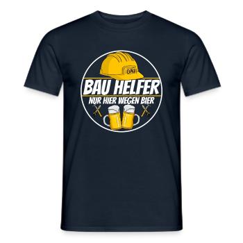 Bauhelfer ich bin hier wegen bier Baustelle - Männer T-Shirt - Navy - Vorne - AI Model Male 178 light (178cm)
