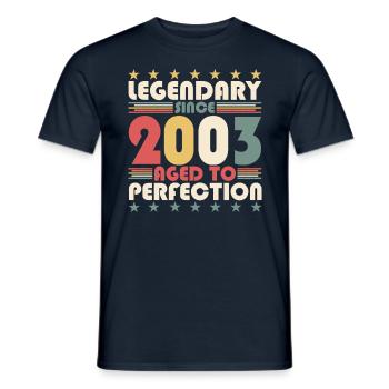 Vintage 2003 19th Birthday Legendary Gift Fun - Men's T-Shirt - navy - Front - AI Model Male 178 light (178cm)