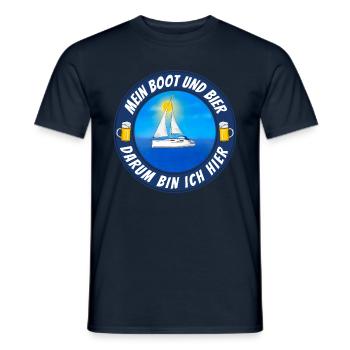 Boot und Bier Segelboot - Männer T-Shirt - Navy - Vorne - AI Model Male 178 light (178cm)