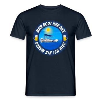 Mein Boot und Bier dafür bin ich hier - Männer T-Shirt - Navy - Vorne - AI Model Male 178 light (178cm)