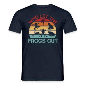 Who Let The Frogs Out für Frosch Jäger - Männer T-Shirt - Navy - Vorne - AI Model Male 178 light (178cm)