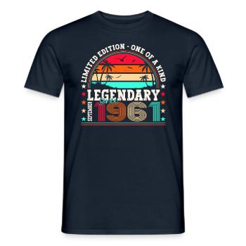 Legendary September 1961 61st birthday gift - Men's T-Shirt - navy - Front - AI Model Male 178 light (178cm)