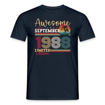 Awesome September 1988 34. Geburtstag Geschenk - Männer T-Shirt - Navy - Vorne - AI Model Male 178 light (178cm)