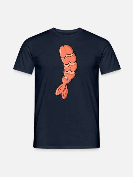 Sushi Shrimp Halloween Kostüm Sushi Liebhaber - Männer T-Shirt - Navy