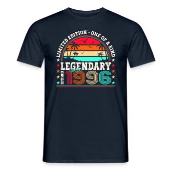 Legendary September 1996 26th birthday gift - Men's T-Shirt - navy - Front - AI Model Male 178 light (178cm)